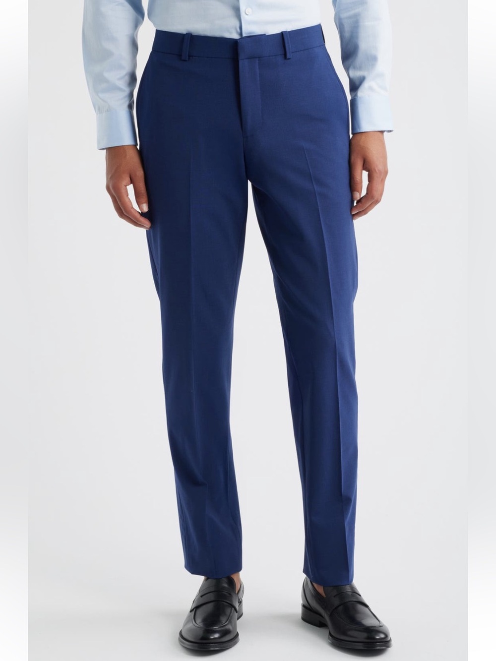 NWT Nordstrom Henrik Trim Fit Solid Stretch Wool Suit Pants Navy size 38